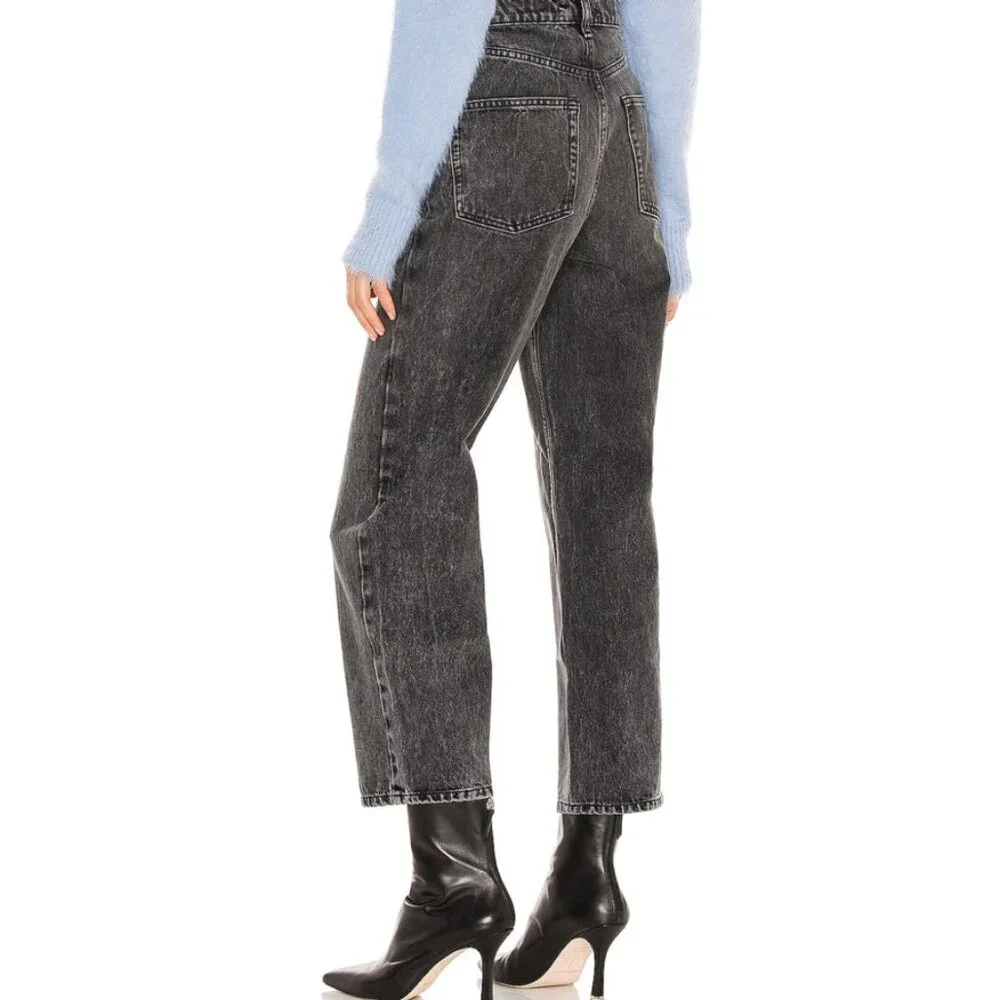 We the Free Frank Dad Jean in Black Women's Size 25 Free People Cropped - Picture 2 of 11